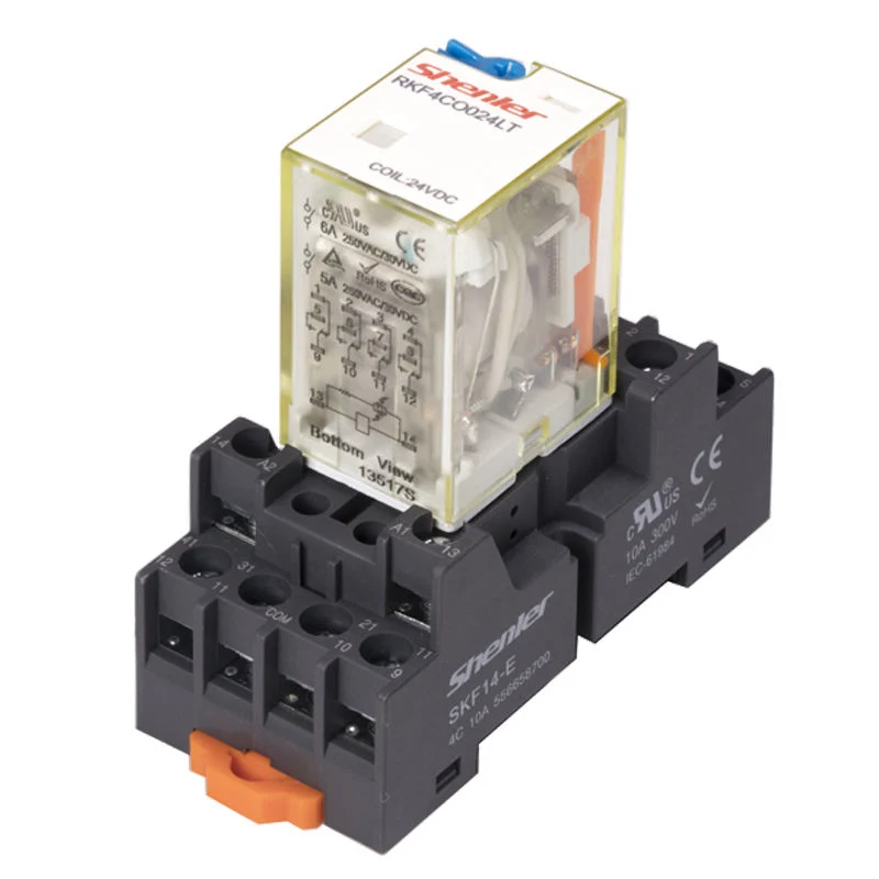 Industrial Controls Rkf4co024lt+SKF14-E Electromagnetic Relay 4 Pole 24VDC 6A Relay Module General Purpose Slim Relay