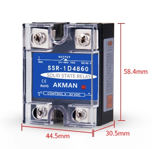 24-480VAC to 3-32VDC Single Phase DC-AC SSR 60A Solid State Relay
