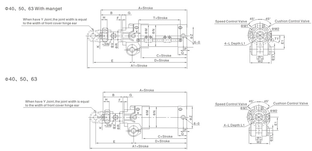 Manufacturer Xck Series Pneumatic Clamping Piston Cylinder