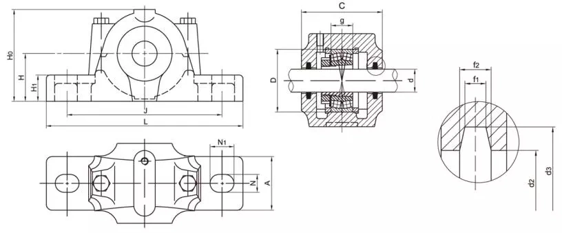China Manufacture High Quality Sliding Bearing House Sn505-532 Series