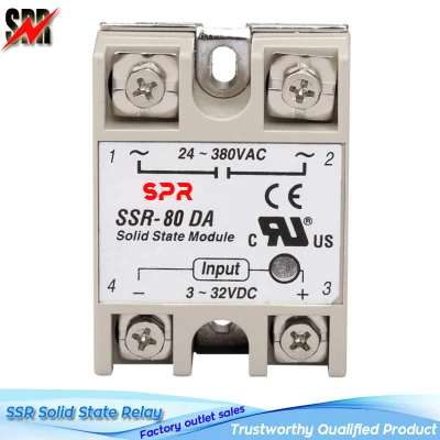 SSR-80AA 80A 80-250VAC Input 24-380VAC Output Single Phase AC to AC SSR Solid State Relay